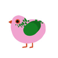 (unnamed), a pink and leaf chicken with a neck-speckle pattern