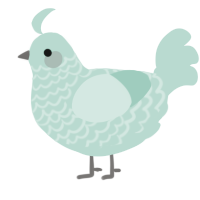 A mint chicken with a lace pattern