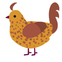 A orange and russet chicken with a speckle pattern