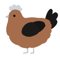 A brown and sable chicken