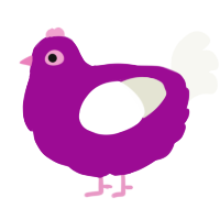 A plum and white chicken