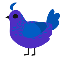 A indigo and ultramarine chicken with a half-lace pattern