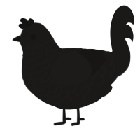 A sable chicken with a lace pattern