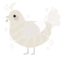 A ultramarine and viridian chicken with a bar pattern