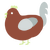 Terracotta, a russet and silver chicken