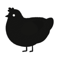 A black chicken with a lace pattern