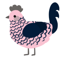 A rose and tumblr chicken with a lace pattern