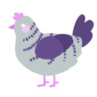 A silver and overcast chicken with a half-bar pattern