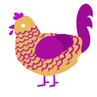 A honey and plum chicken with a lace pattern