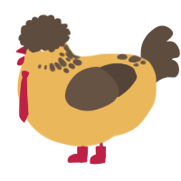 A honey and bark chicken with a neck-speckle pattern