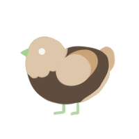 chunky turd, a bark and beige chicken with a head pattern