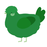 A viridian and leaf chicken