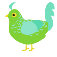 A grass and mint chicken with a half-lace pattern