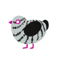 (unnamed), a silver and black chicken with a bar pattern