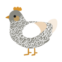 A ash and cream chicken with a double-lace pattern