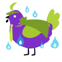 A grass and indigo chicken with a neck-band pattern