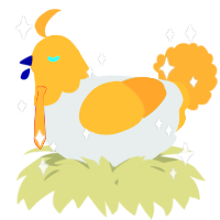 A silver and ochre chicken with a head pattern