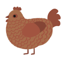 A brown and russet chicken with a lace pattern