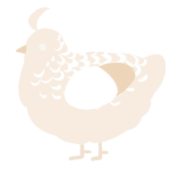 A cream chicken with a half-lace pattern