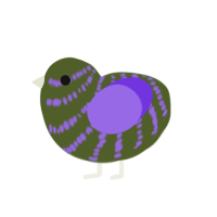 (unnamed), a olive and blurple chicken with a bar pattern