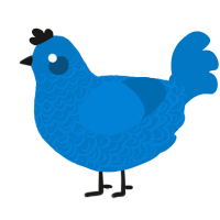 A sapphire chicken with a double-lace pattern