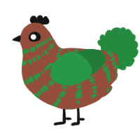 A russet and viridian chicken with a bar pattern