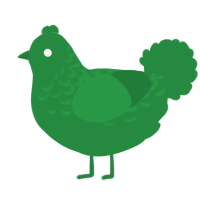 A viridian chicken with a half-lace pattern