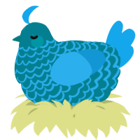 A sea and sky chicken with a lace pattern