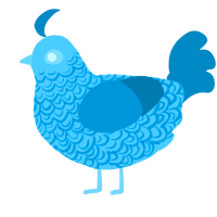 A aqua and sea chicken with a double-lace pattern