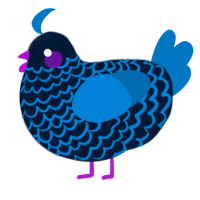 A tumblr and sapphire chicken with a lace pattern