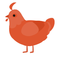A vermilion chicken with a head pattern