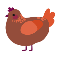 A russet and vermilion chicken with a neck-speckle pattern