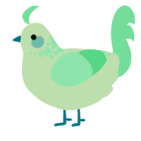 A gluppy and spring chicken with a neck-speckle pattern