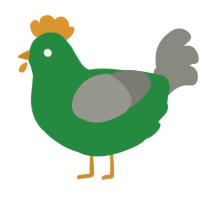 Hillary, a viridian and ash chicken