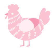 A rose chicken with a bar pattern