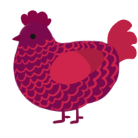 A wine and crimson chicken with a lace pattern