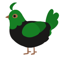 A sable and leaf chicken with a head pattern