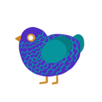 (unnamed), a indigo and teal chicken with a lace pattern