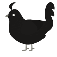 A sable chicken with a half-lace pattern