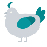 A mist and teal chicken