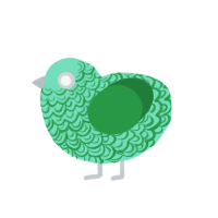 clara de chicken, a mint and viridian chicken with a double-lace pattern