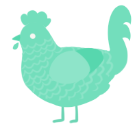 A mint chicken with a lace pattern