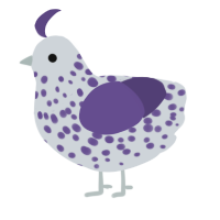 A mist and overcast chicken with a speckle pattern