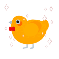A orange chicken with a half-lace pattern
