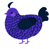 A indigo and tumblr chicken with a lace pattern