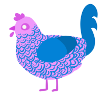 Little Lacy, a lavender and sapphire chicken with a double-lace pattern