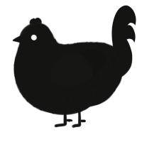 A black chicken with a lace pattern