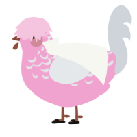 A pink and mist chicken with a half-lace pattern