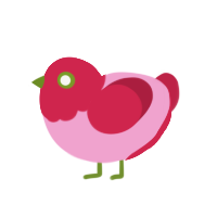 Little strawberry, a pink and crimson chicken with a head pattern