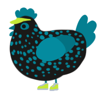 A sable and sea chicken with a speckle pattern